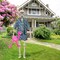 3 Pcs Hawaiian 12 ft Giant Skeleton Costume Accessories Set Includes Tropical Print Vest Shirt Shorts and Inflatable Flamingo
